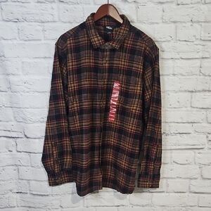 Eddie Bauer Black and Red Casual Button Down Shirt